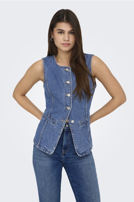Only onlgiulina s/l button vest dnm mae